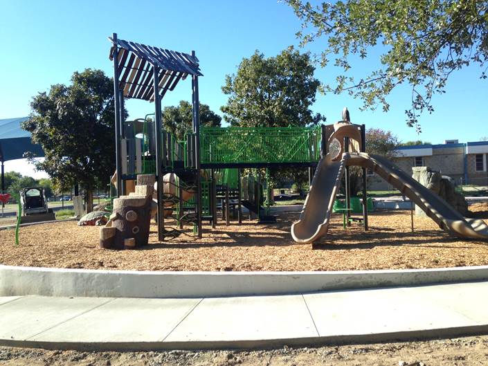 Full view of new Odom Park playscape
